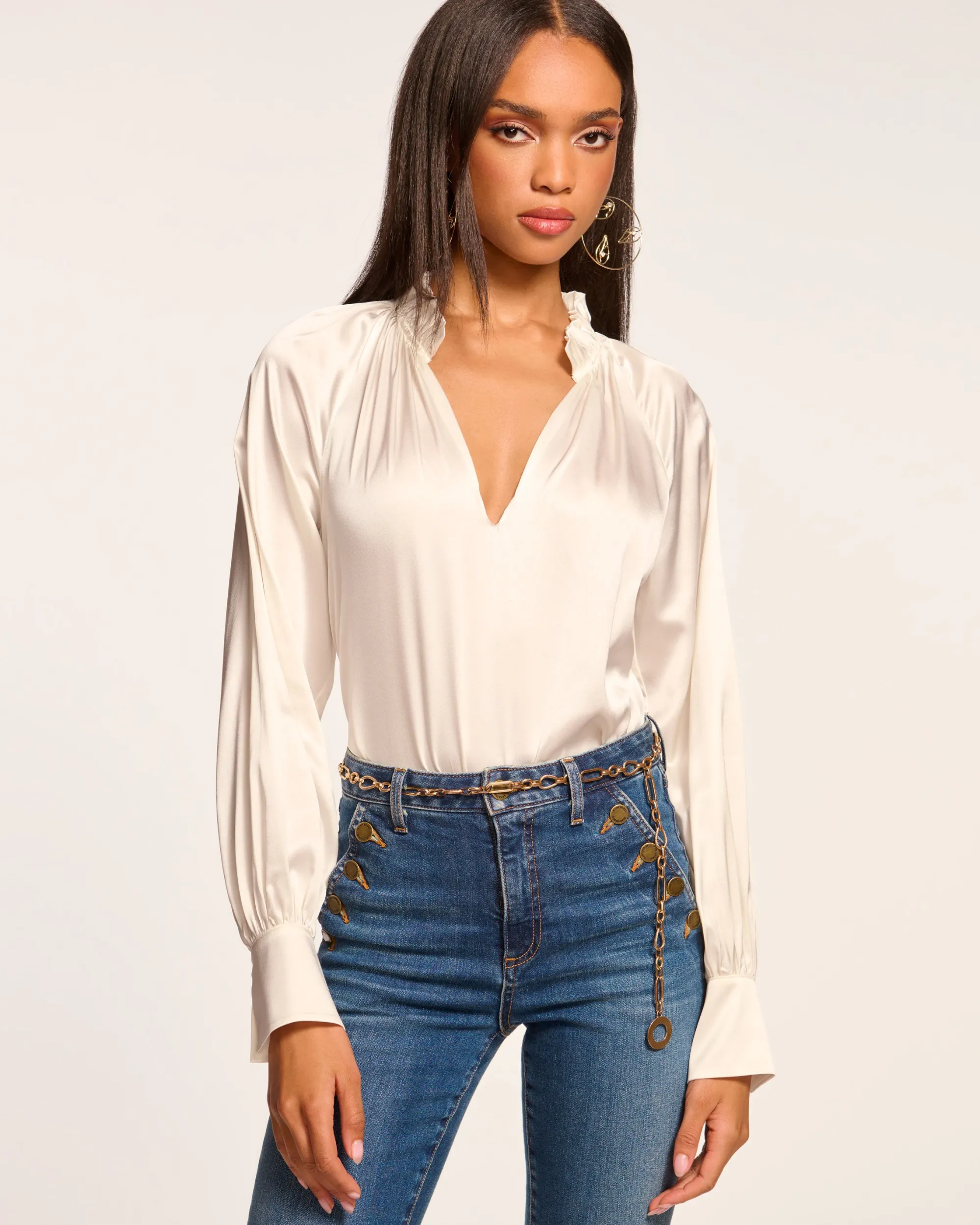 Clearance Ramy Brook Gayle Silk Long Sleeve Blouse