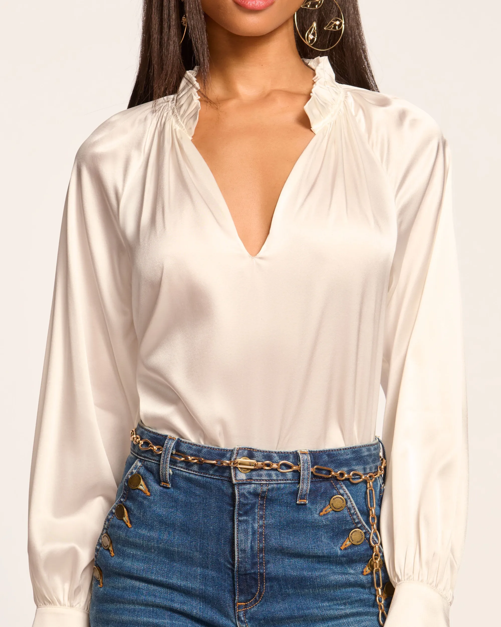 Clearance Ramy Brook Gayle Silk Long Sleeve Blouse