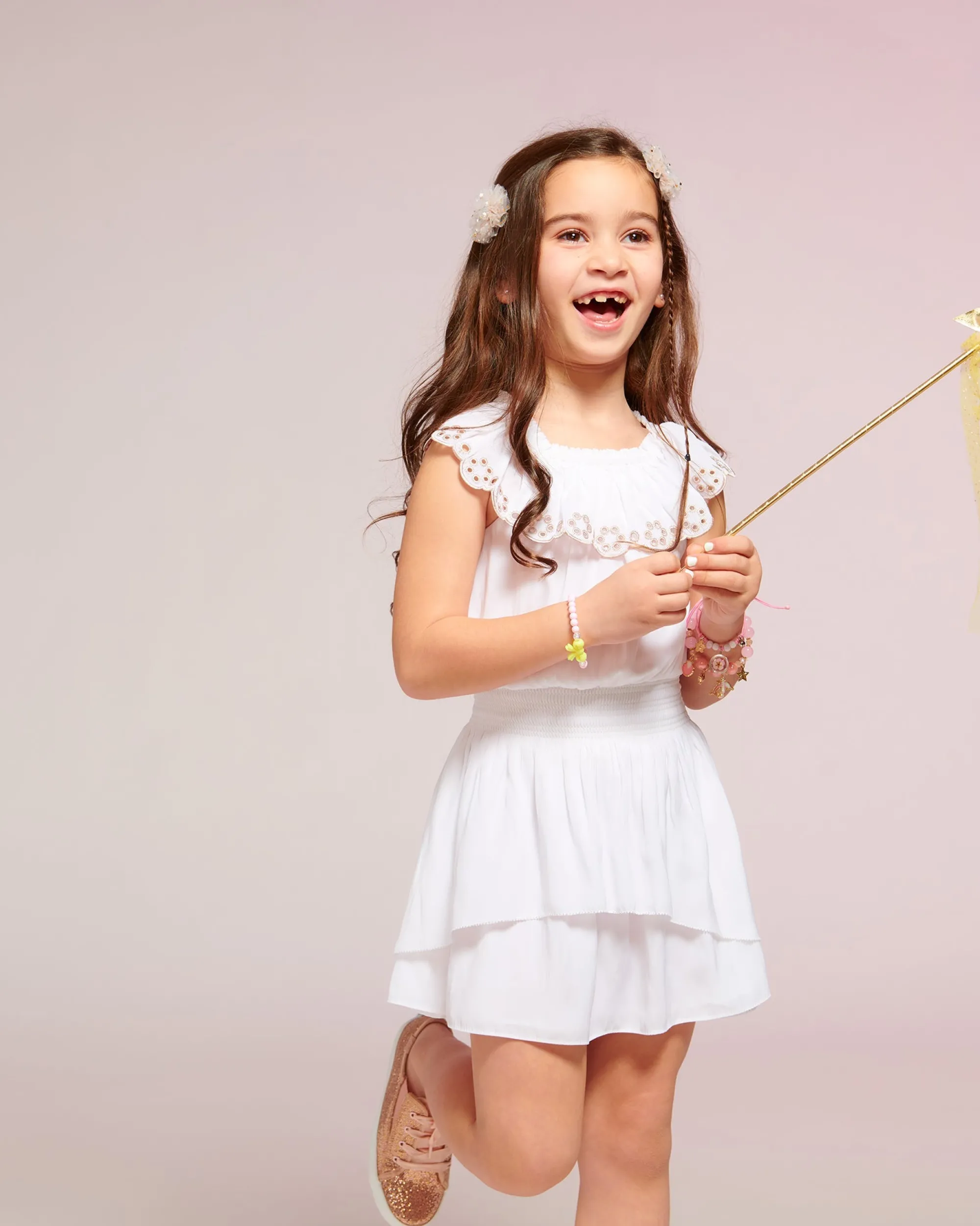 Discount Ramy Brook Girls Cynthia Ruffle Mini Dress Ivory