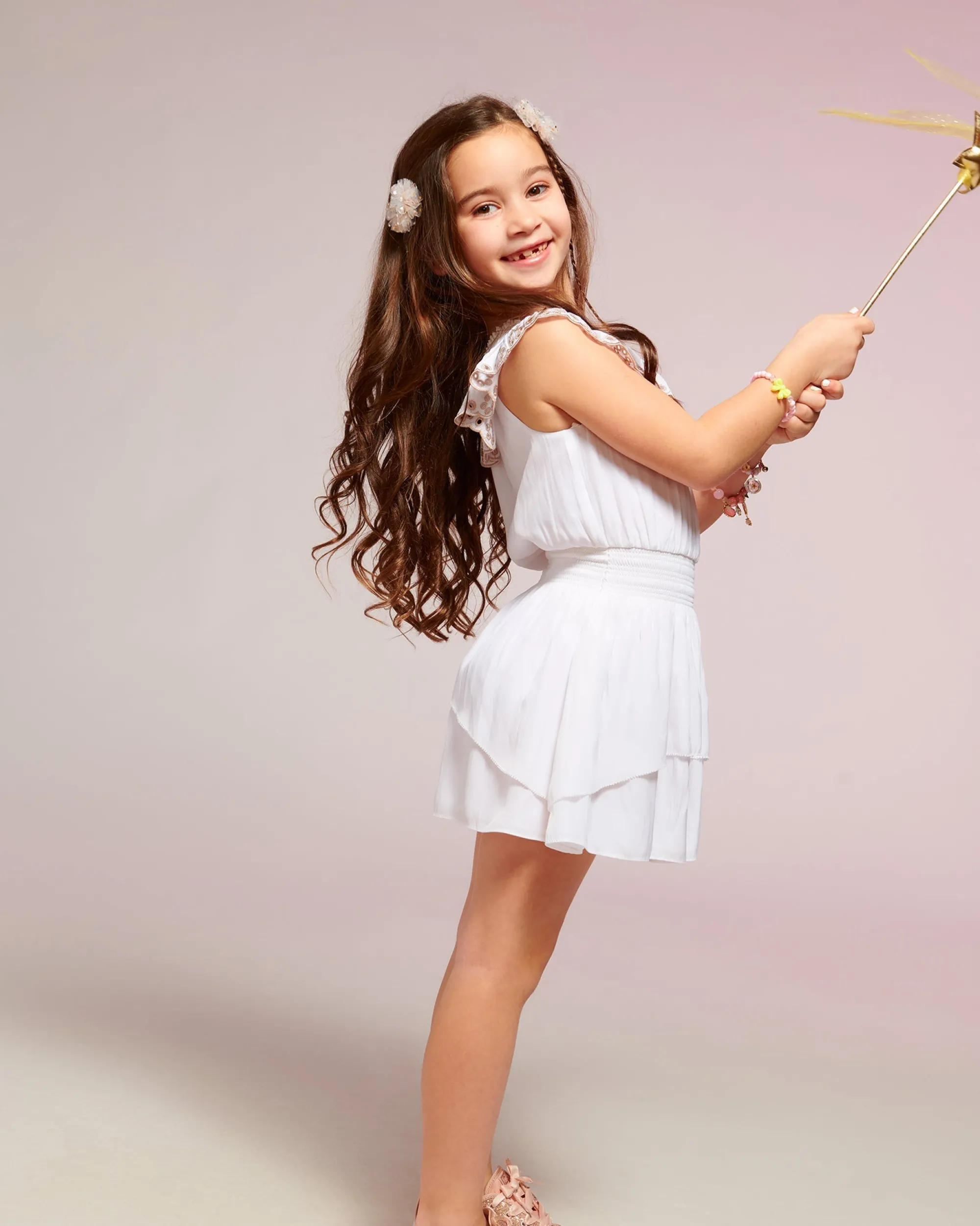 Discount Ramy Brook Girls Cynthia Ruffle Mini Dress Ivory