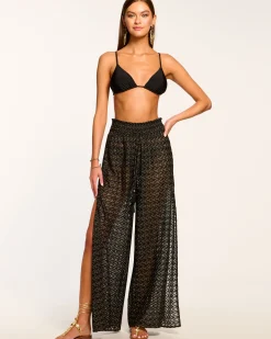 Fashion Ramy Brook Glora High Rise Coverup Pant Blackzigzag