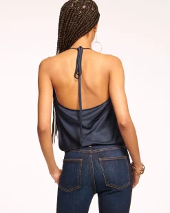 Best Ramy Brook Hettie Cowl Neck Halter Top
