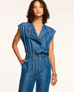 New Ramy Brook Hoss Relaxed Jumpsuit Chambray