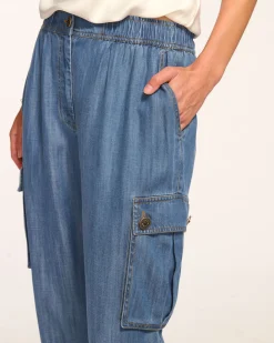 Online Ramy Brook Huc Cropped Cargo Jogger Chambray