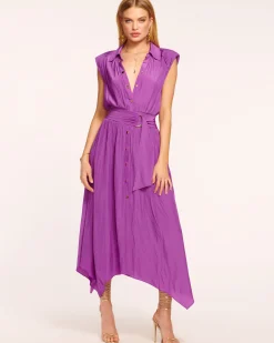 Outlet Ramy Brook Ivy Belted Midi Dress Springnavy