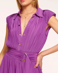 Outlet Ramy Brook Ivy Belted Midi Dress Springnavy