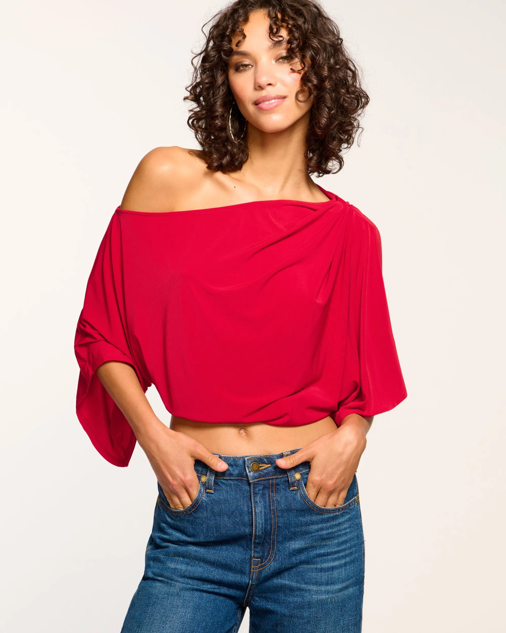 Online Ramy Brook Jamila Off-The-Shoulder Top Ruby