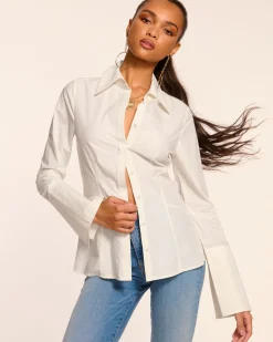 Discount Ramy Brook Jay Tailored Cotton Poplin Top