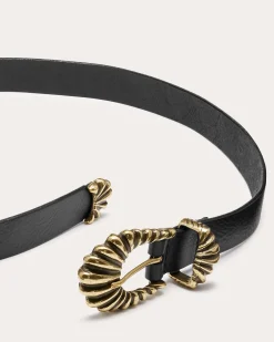 Online Ramy Brook Jolene Leather Belt Black