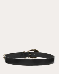 Online Ramy Brook Jolene Leather Belt Black