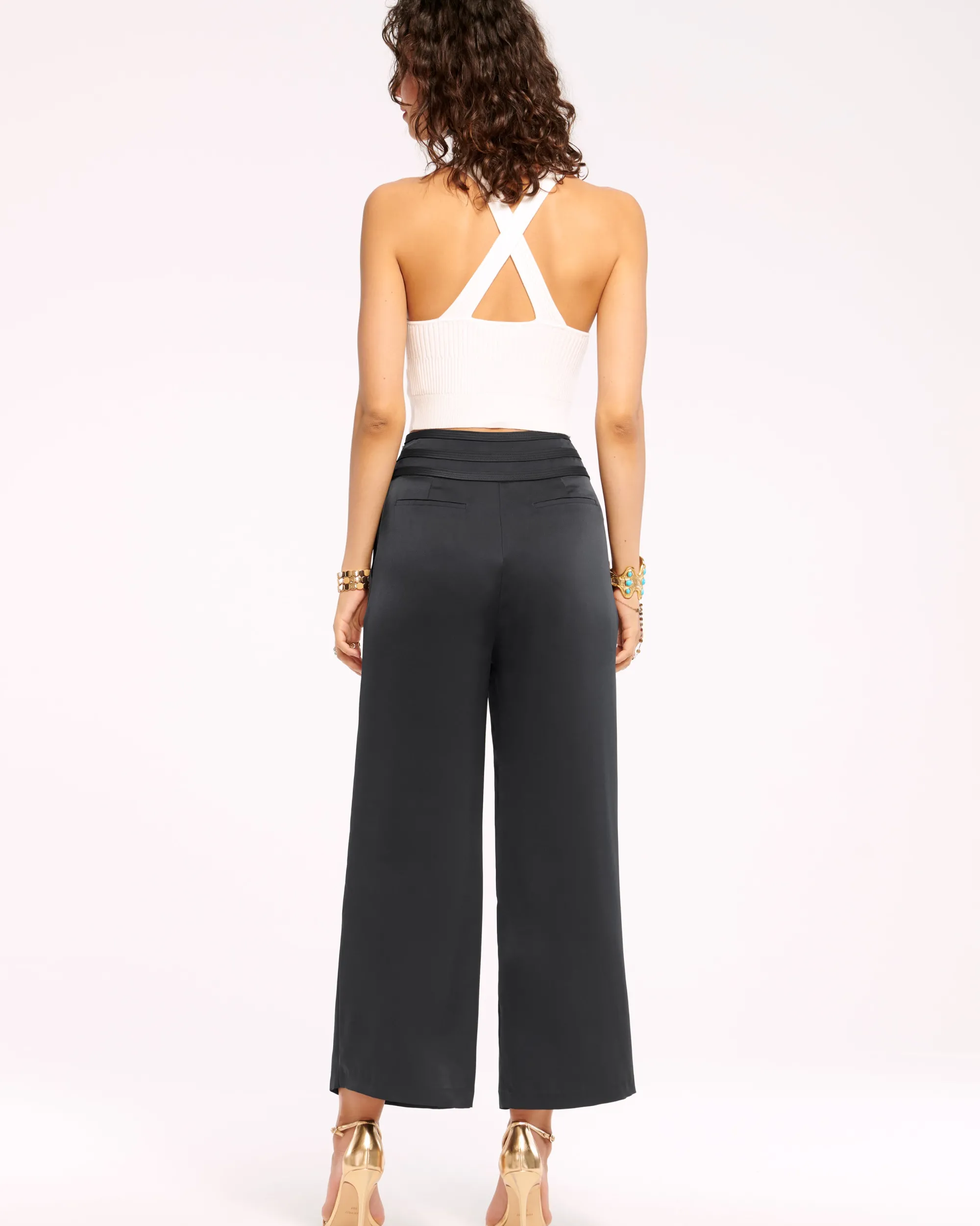 New Ramy Brook Joss Cropped Wide Leg Pant