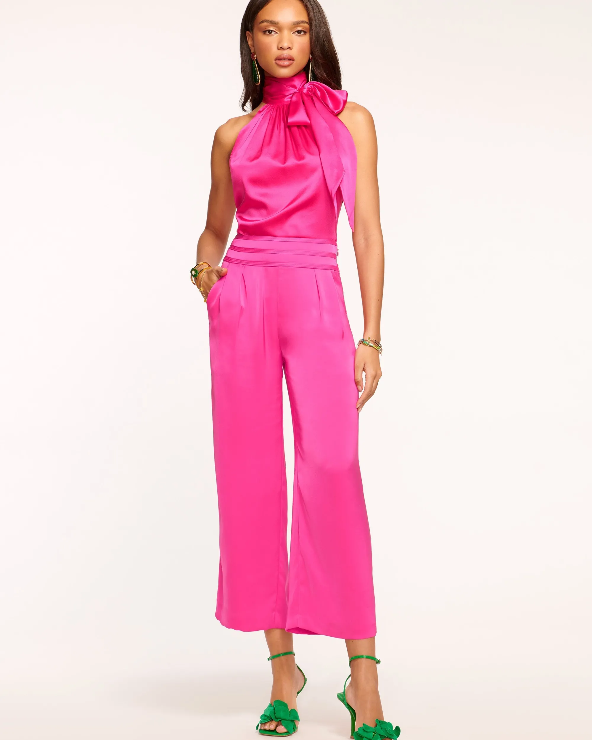 New Ramy Brook Joss Cropped Wide Leg Pant
