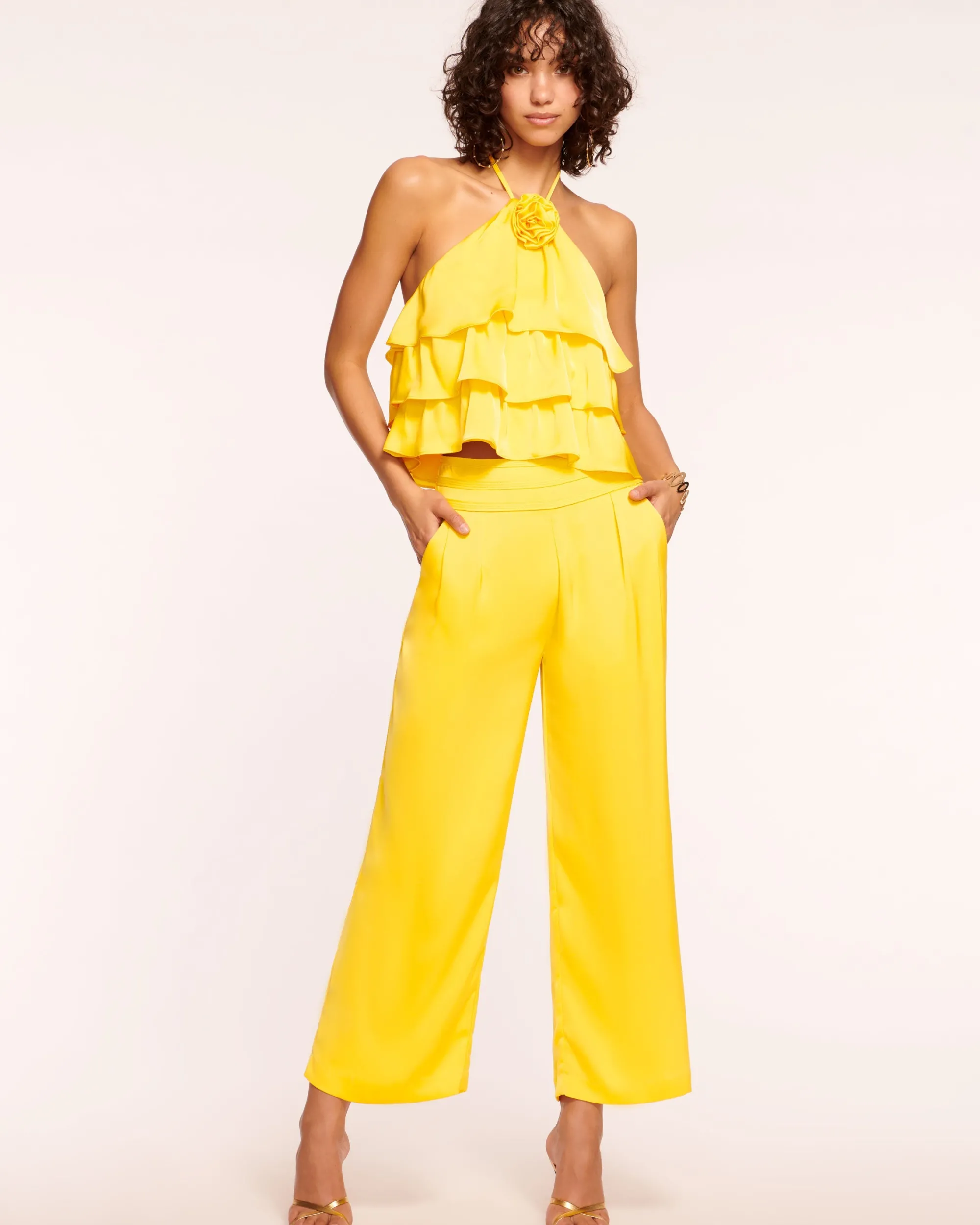 New Ramy Brook Joss Cropped Wide Leg Pant