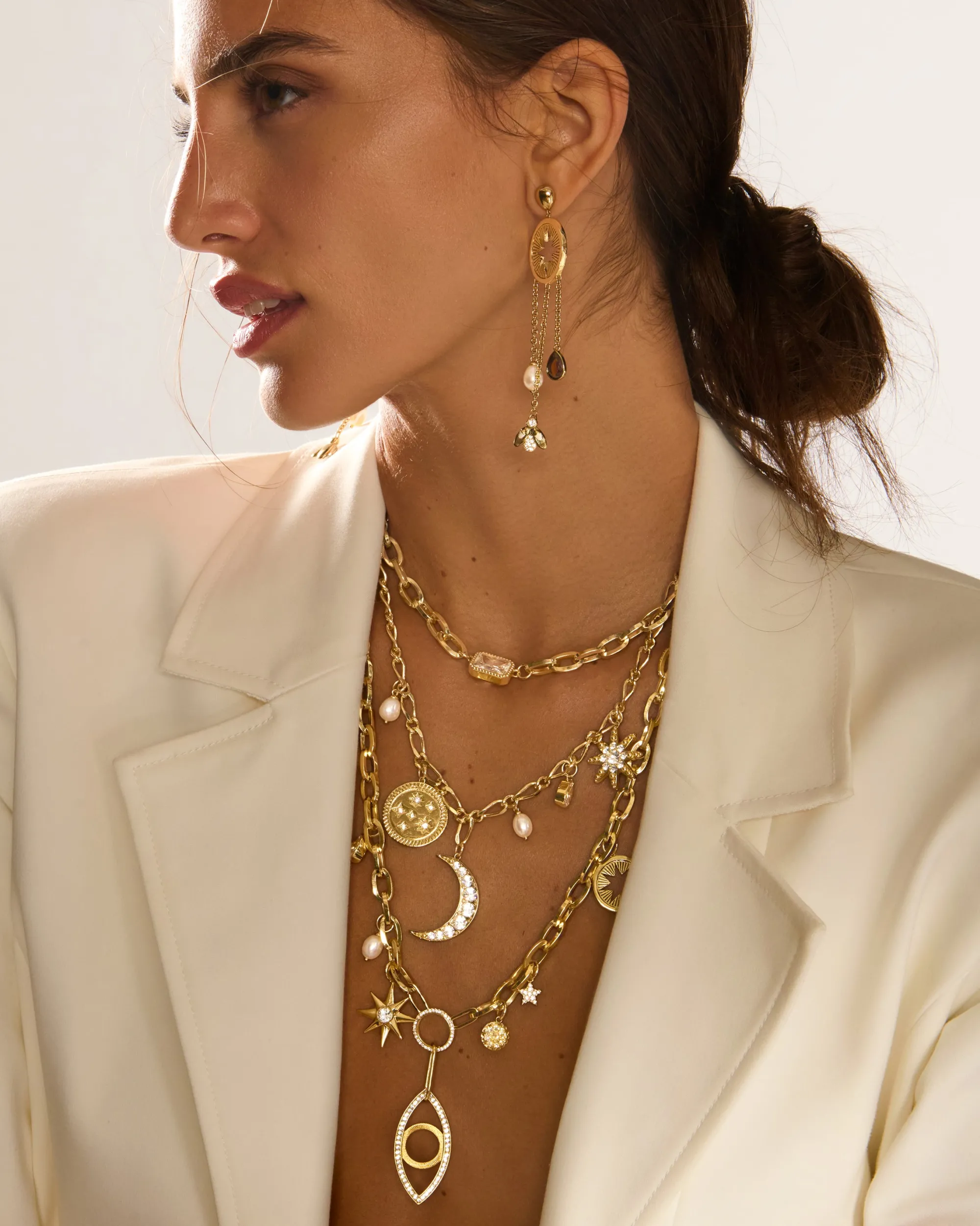 Discount Ramy Brook Kahleah Layered Charm Necklace Gold
