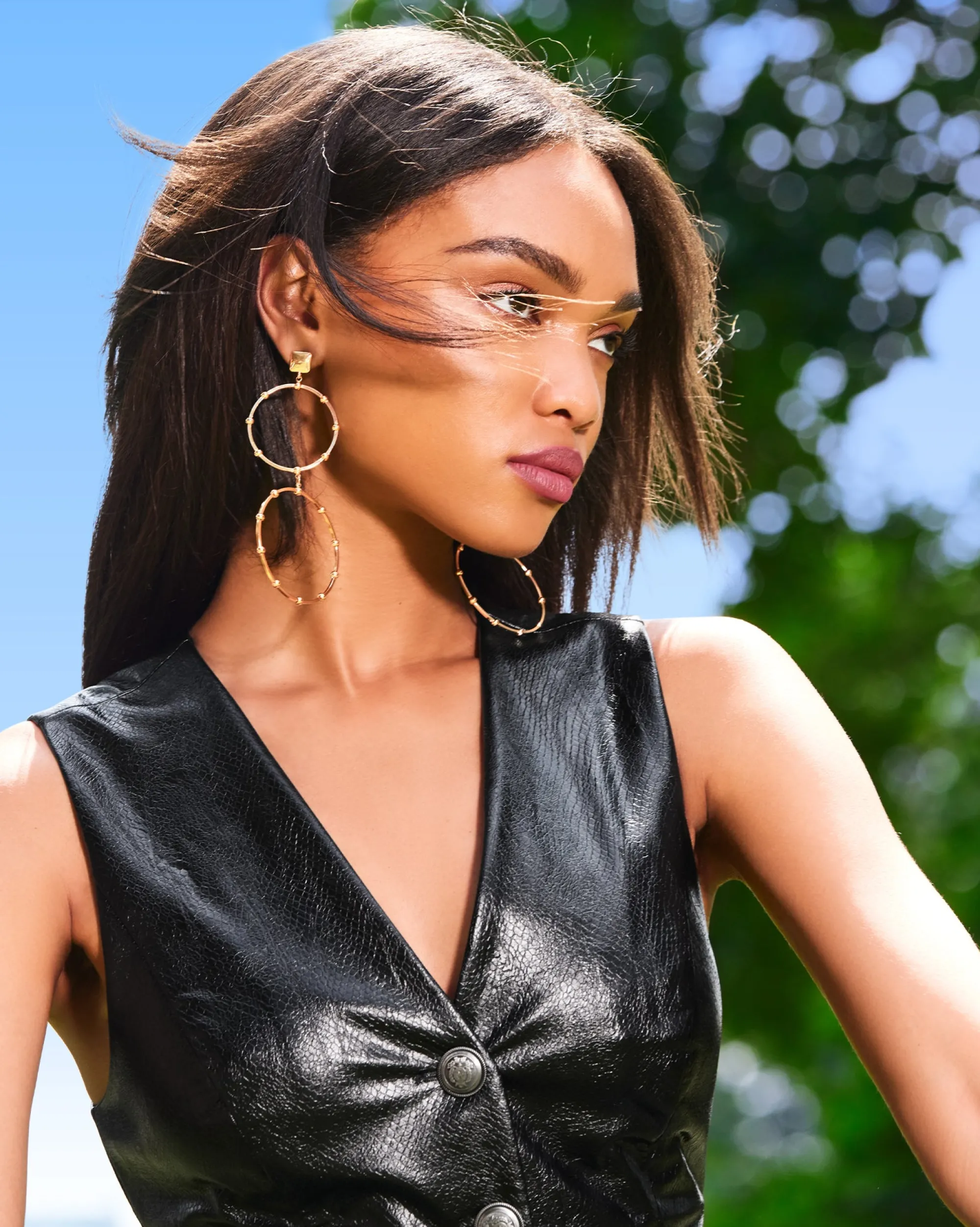 Clearance Ramy Brook Kairi Stacked Hoop Earrings Gold