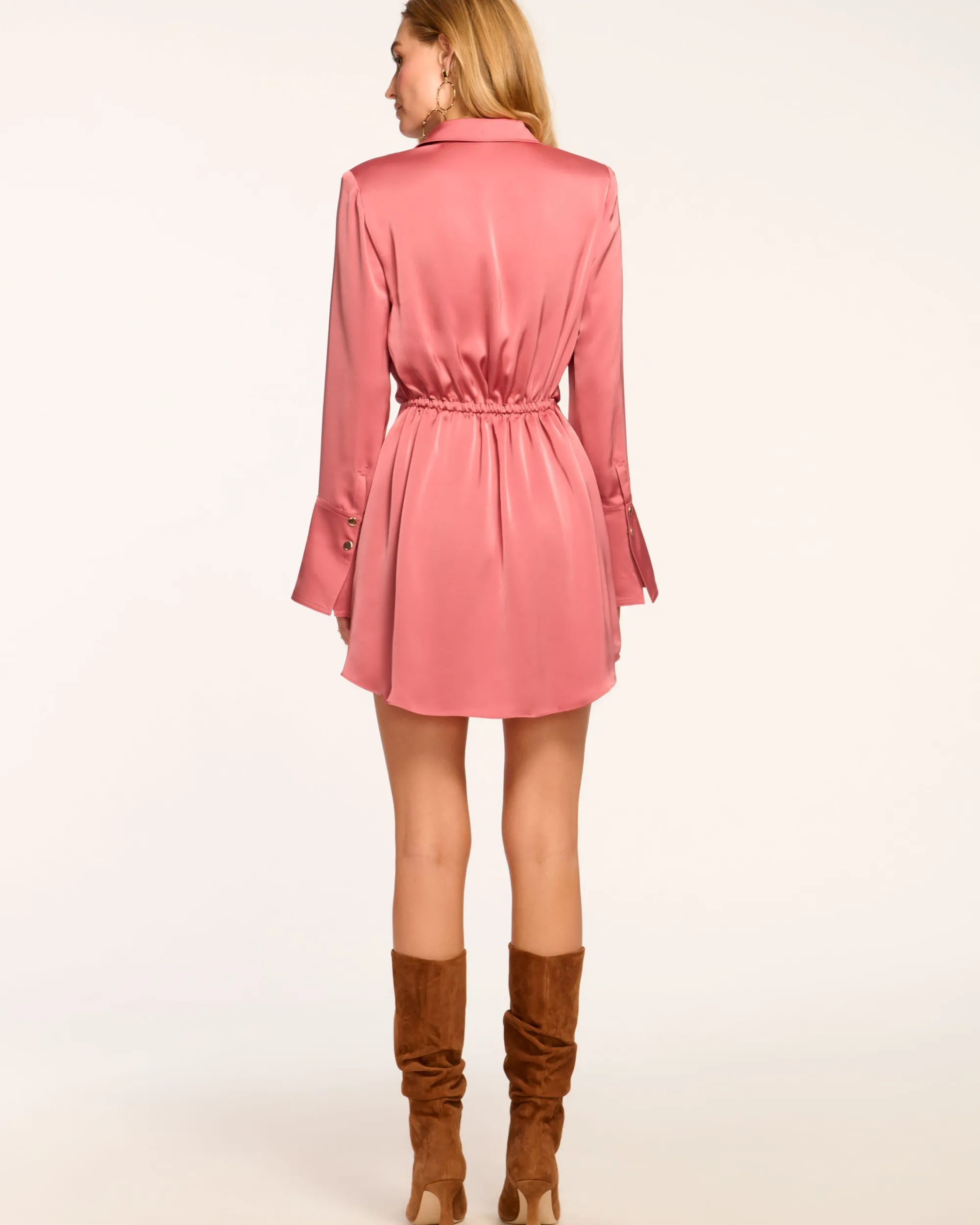 New Ramy Brook Katelyn Long Sleeve Ruched Mini Dress
