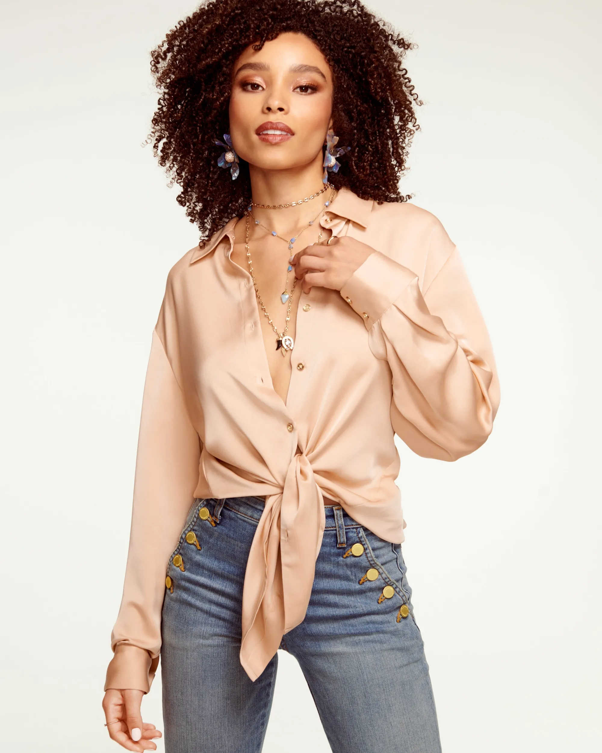 Sale Ramy Brook Kolby Oversized Button Down Blouse