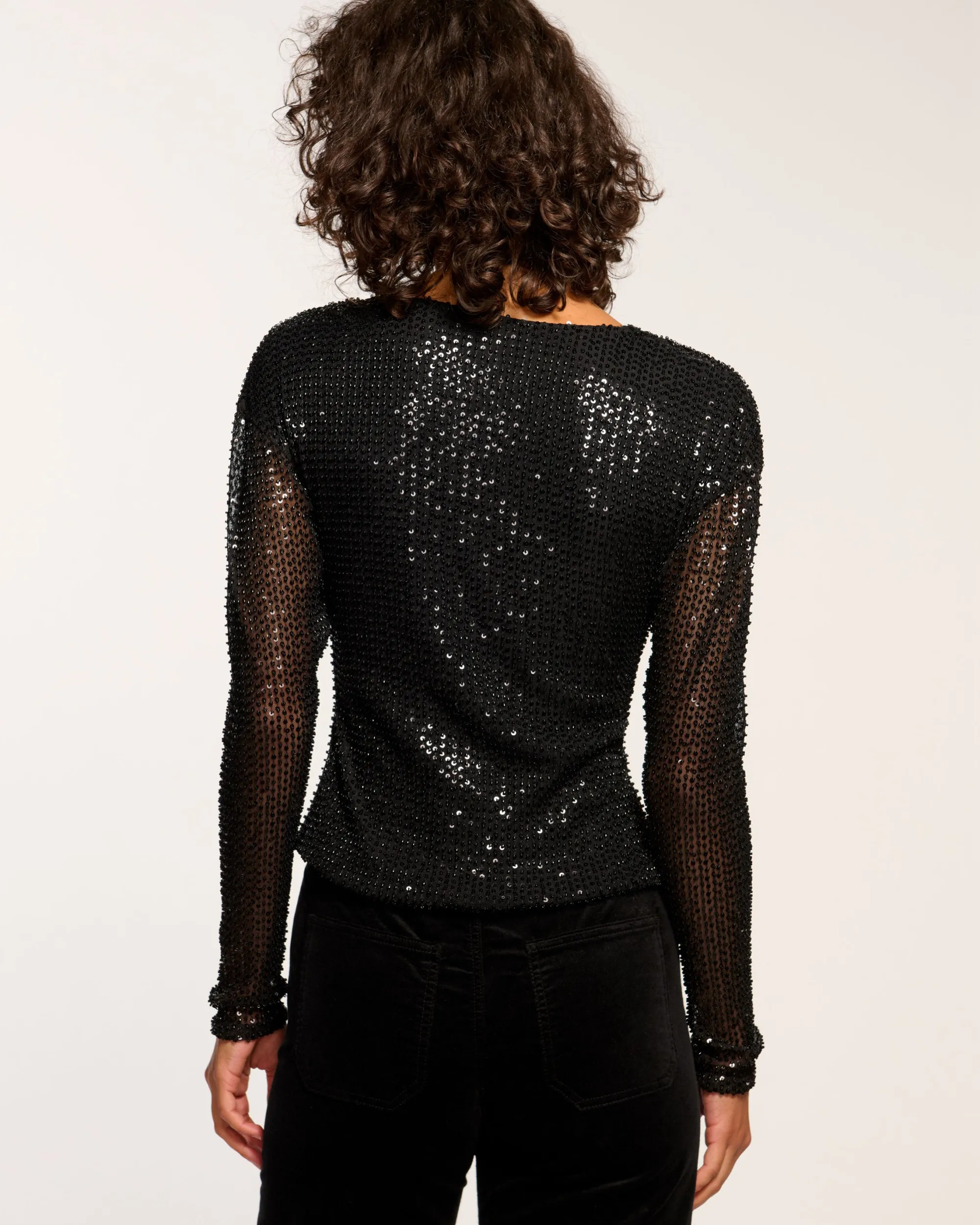 Sale Ramy Brook Leon Beaded Cowl Neck Top