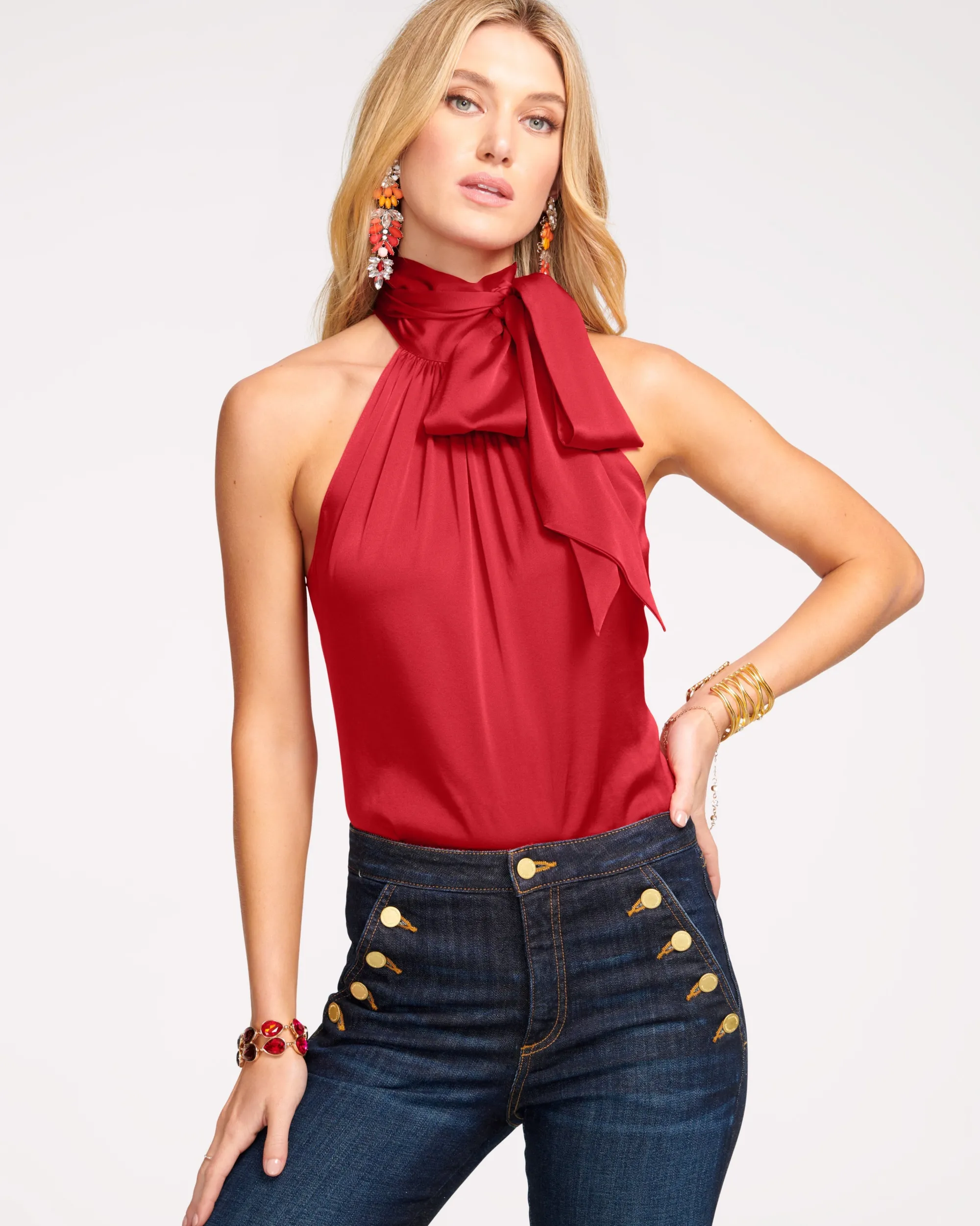 Clearance Ramy Brook Lori Silk High Neck Tank Top