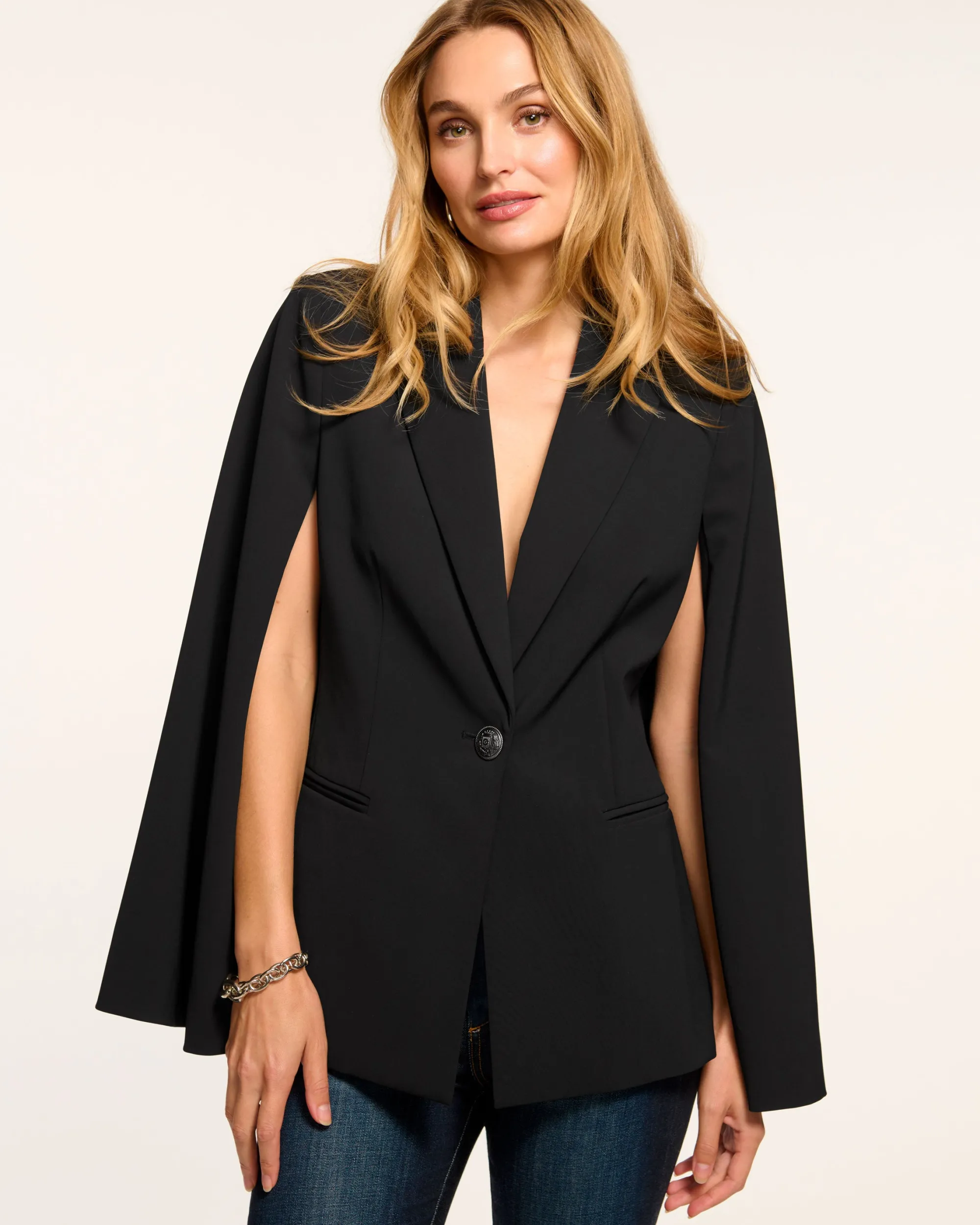 Hot Ramy Brook Lucinda Cape Blazer Black