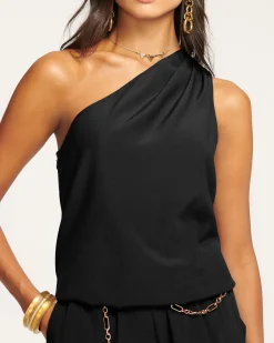Sale Ramy Brook Lulu One Shoulder Jumpsuit Navy