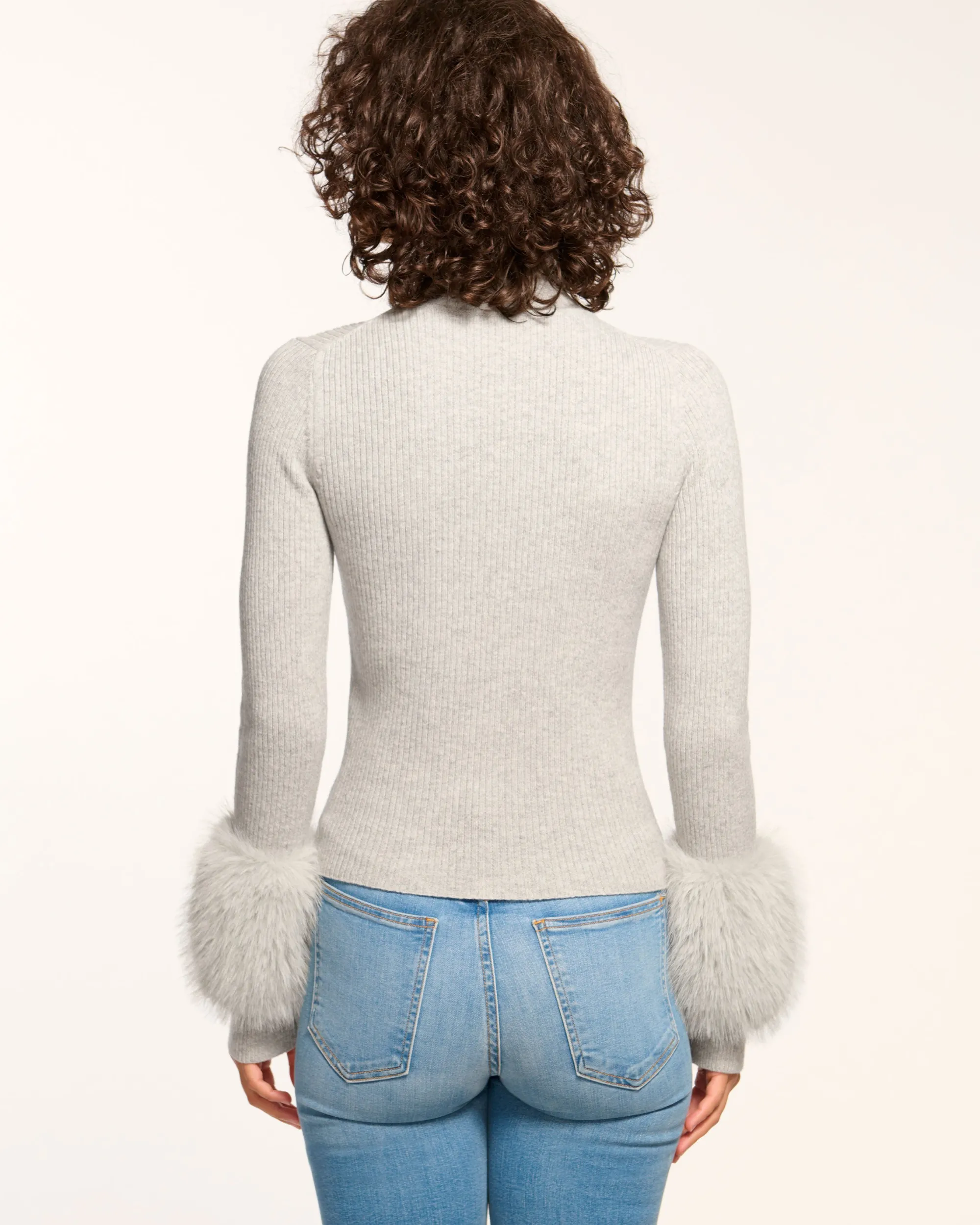 Hot Ramy Brook Magnus Turtleneck Faux Fur Sweater