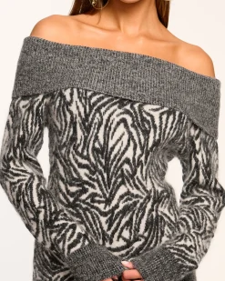 Online Ramy Brook Maisha Off-The-Shoulder Sweater Blackanimal