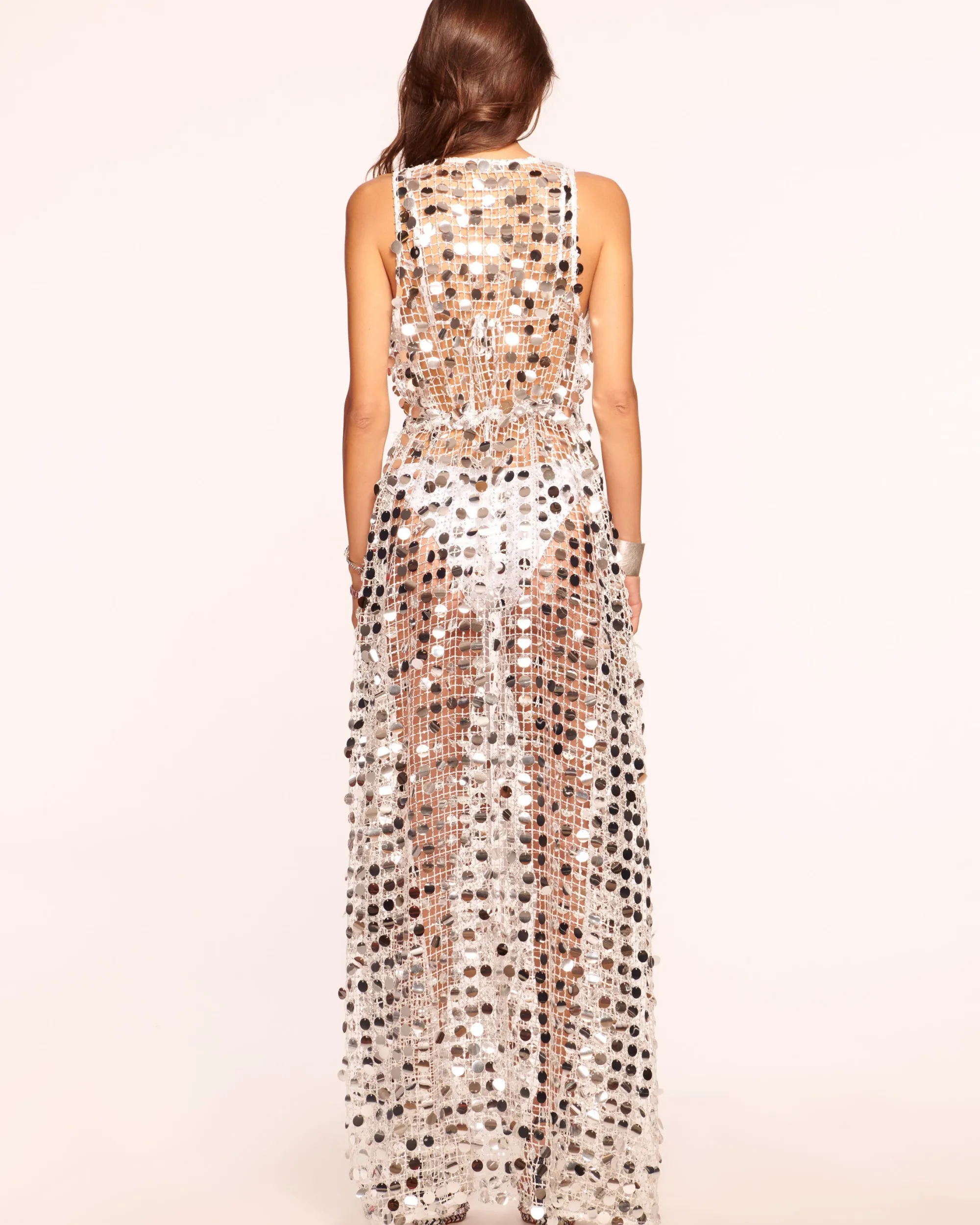 Fashion Ramy Brook Michaela Paillette Coverup Dress Silverpaillette
