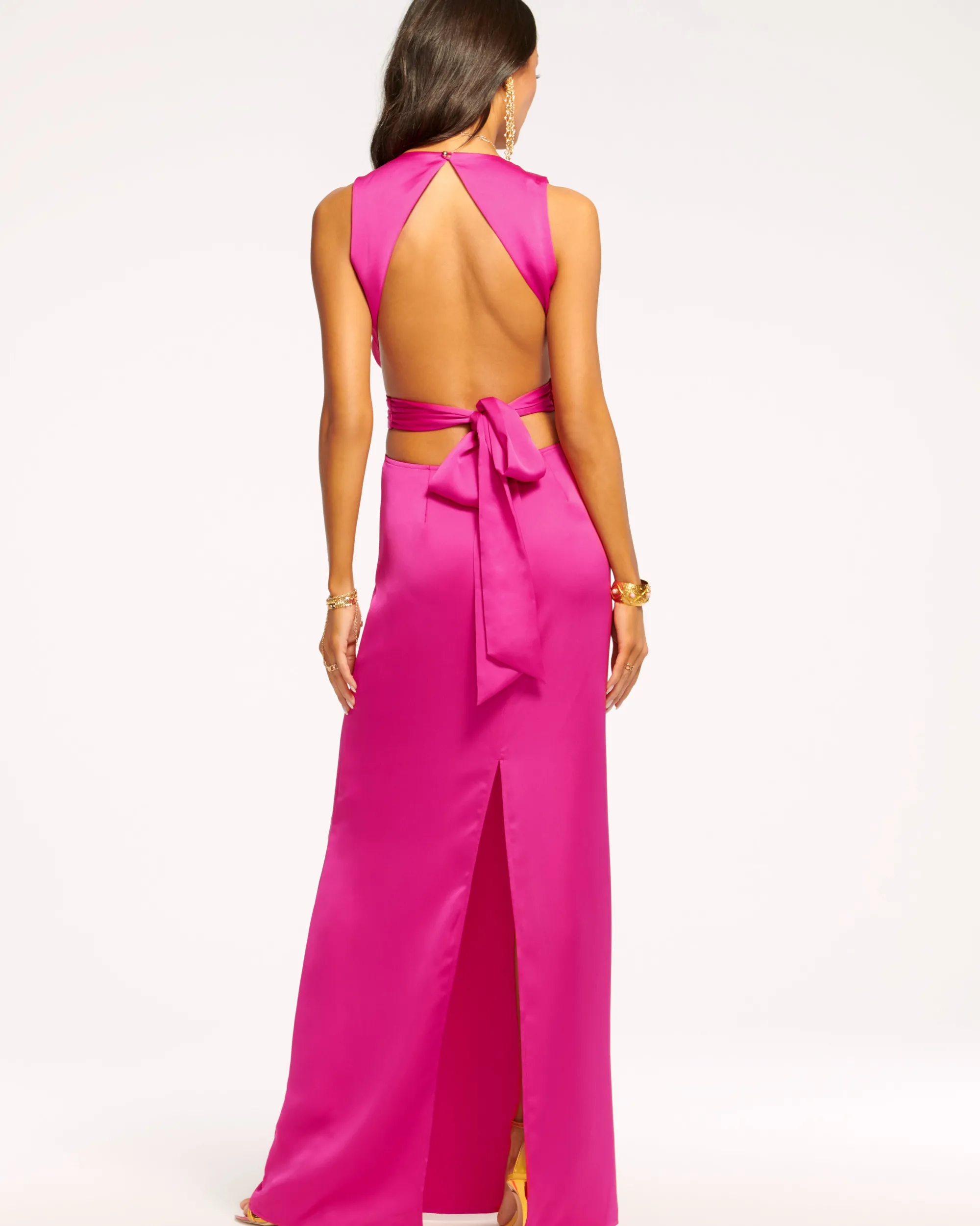 Online Ramy Brook Milan Open Back Gown Black
