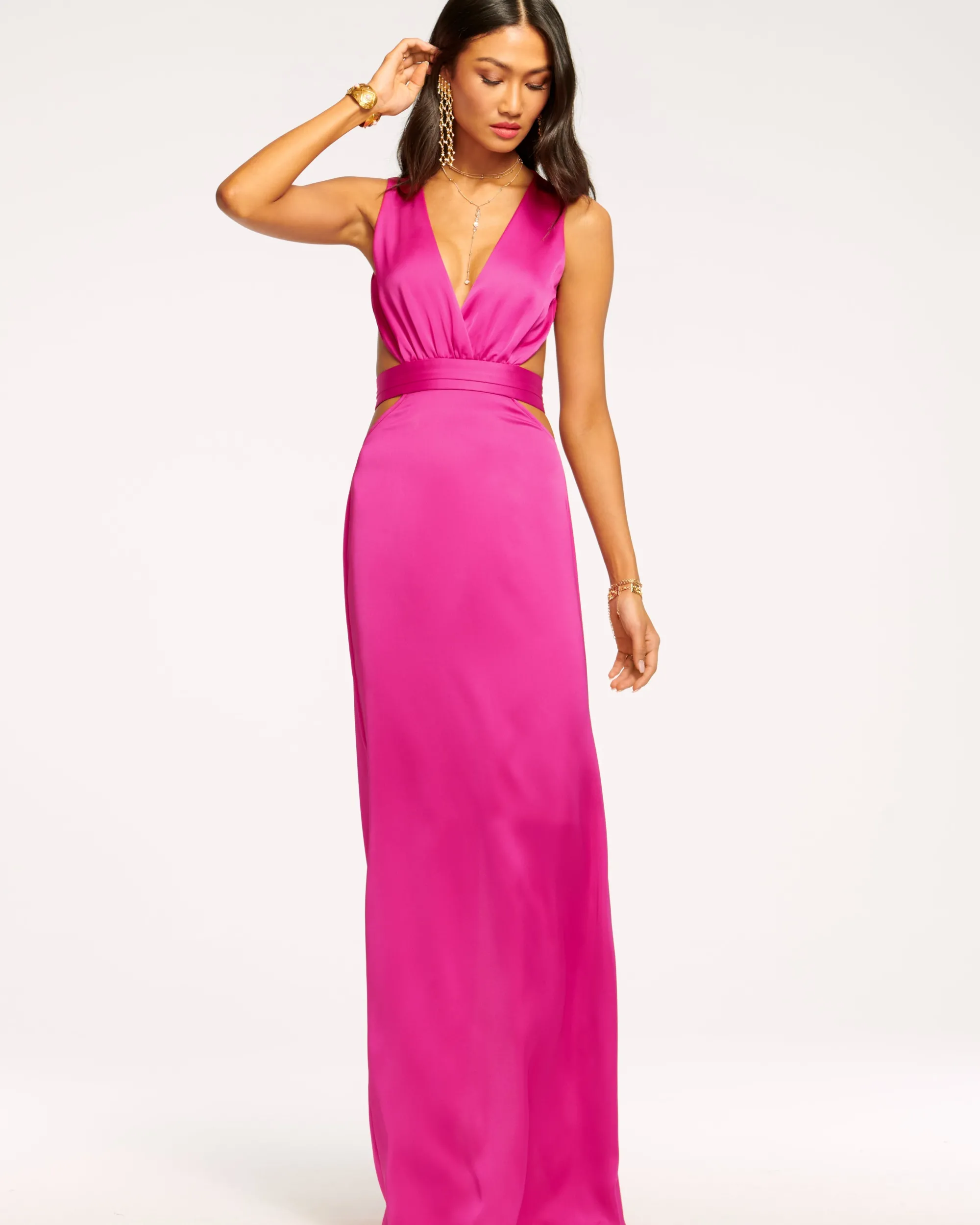 Online Ramy Brook Milan Open Back Gown Black