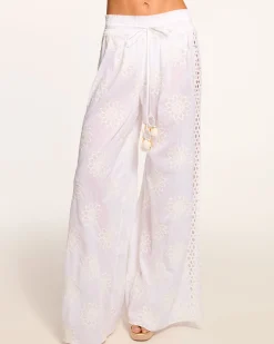 Clearance Ramy Brook Milan Wide Leg Coverup Pant Whitefloral