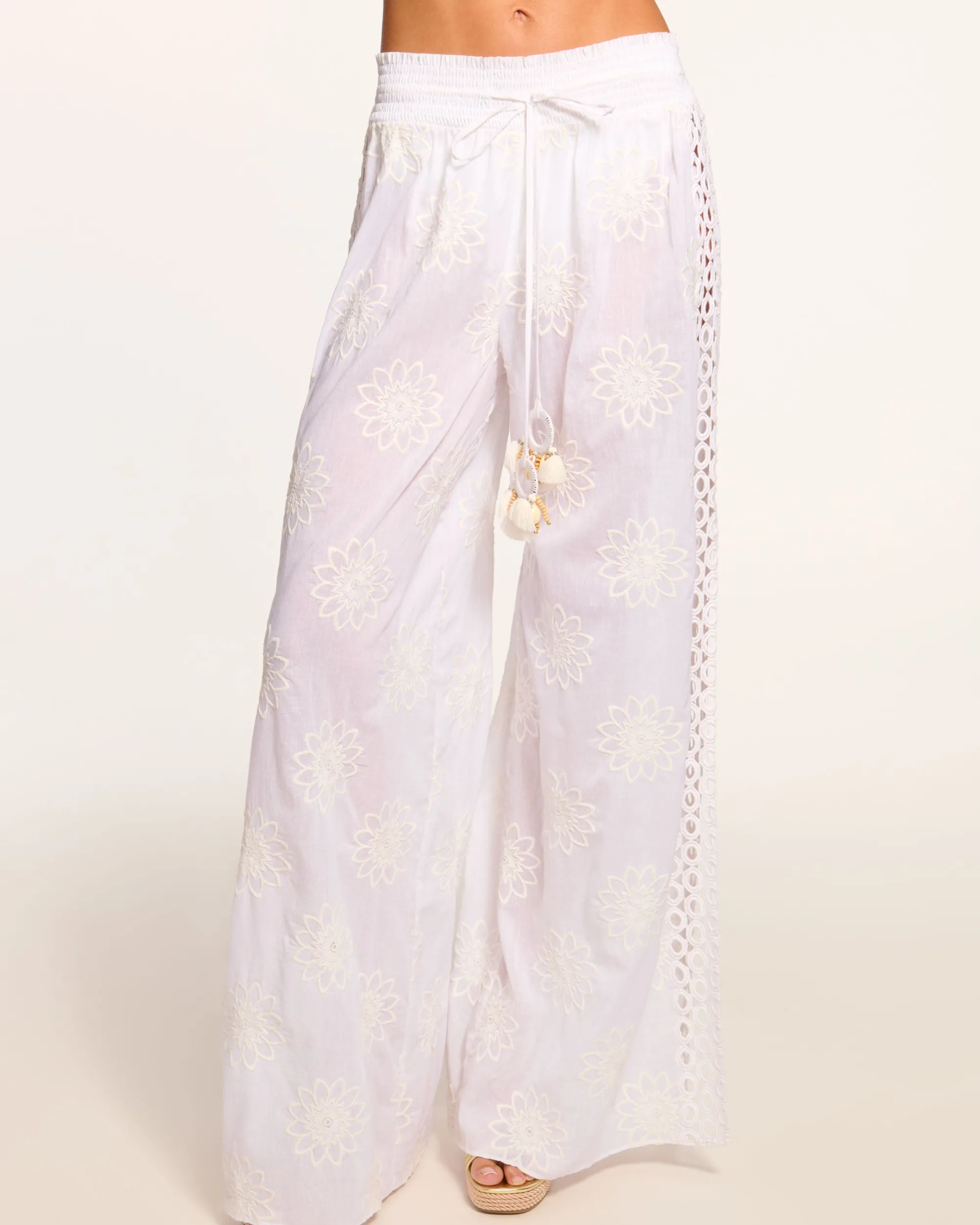Clearance Ramy Brook Milan Wide Leg Coverup Pant Whitefloral