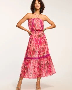 Sale Ramy Brook Miranda Coverup Dress Pinkfloral