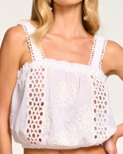 Online Ramy Brook Misha Coverup Top Whitefloral