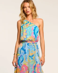 Clearance Ramy Brook Nicola One-Shoulder Maxi Dress Watercolorfloral