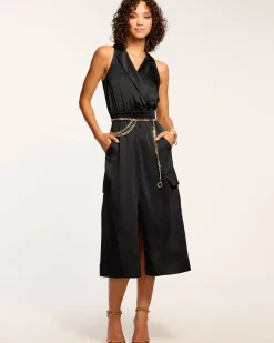 Online Ramy Brook Nikia V-Neck Midi Dress Black