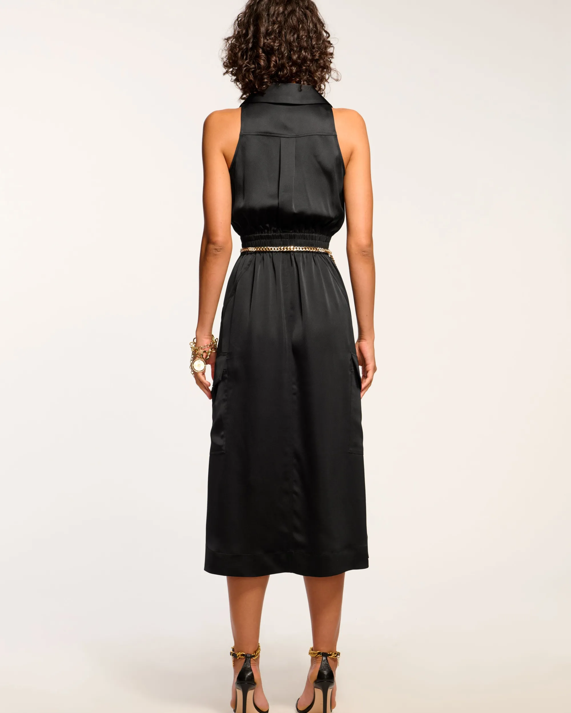 Online Ramy Brook Nikia V-Neck Midi Dress Black