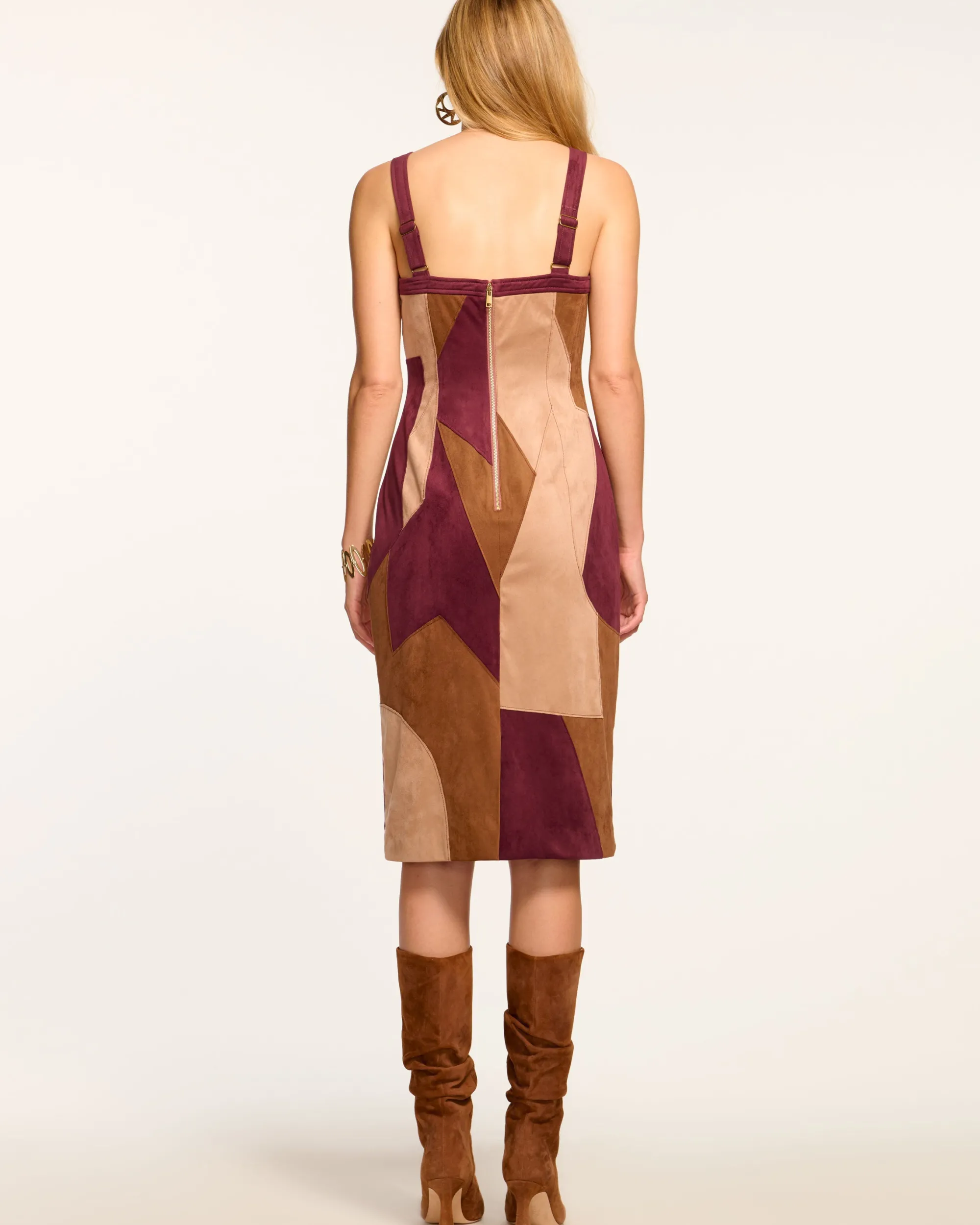 Hot Ramy Brook Odette Patchwork Faux Suede Dress Pinotpatchwork