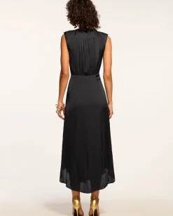 Hot Ramy Brook Olive Ruffle V-Neck Midi Dress