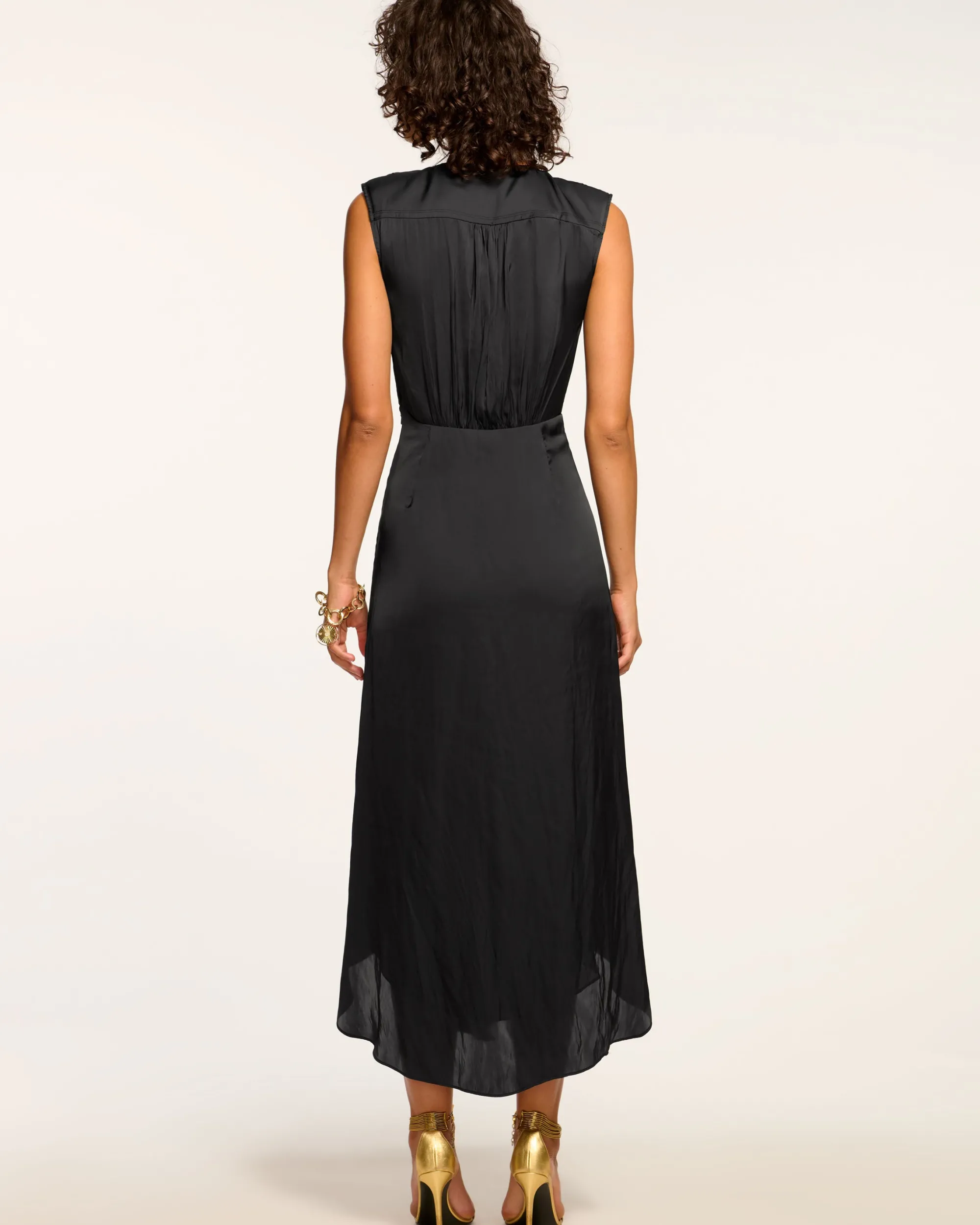 Hot Ramy Brook Olive Ruffle V-Neck Midi Dress