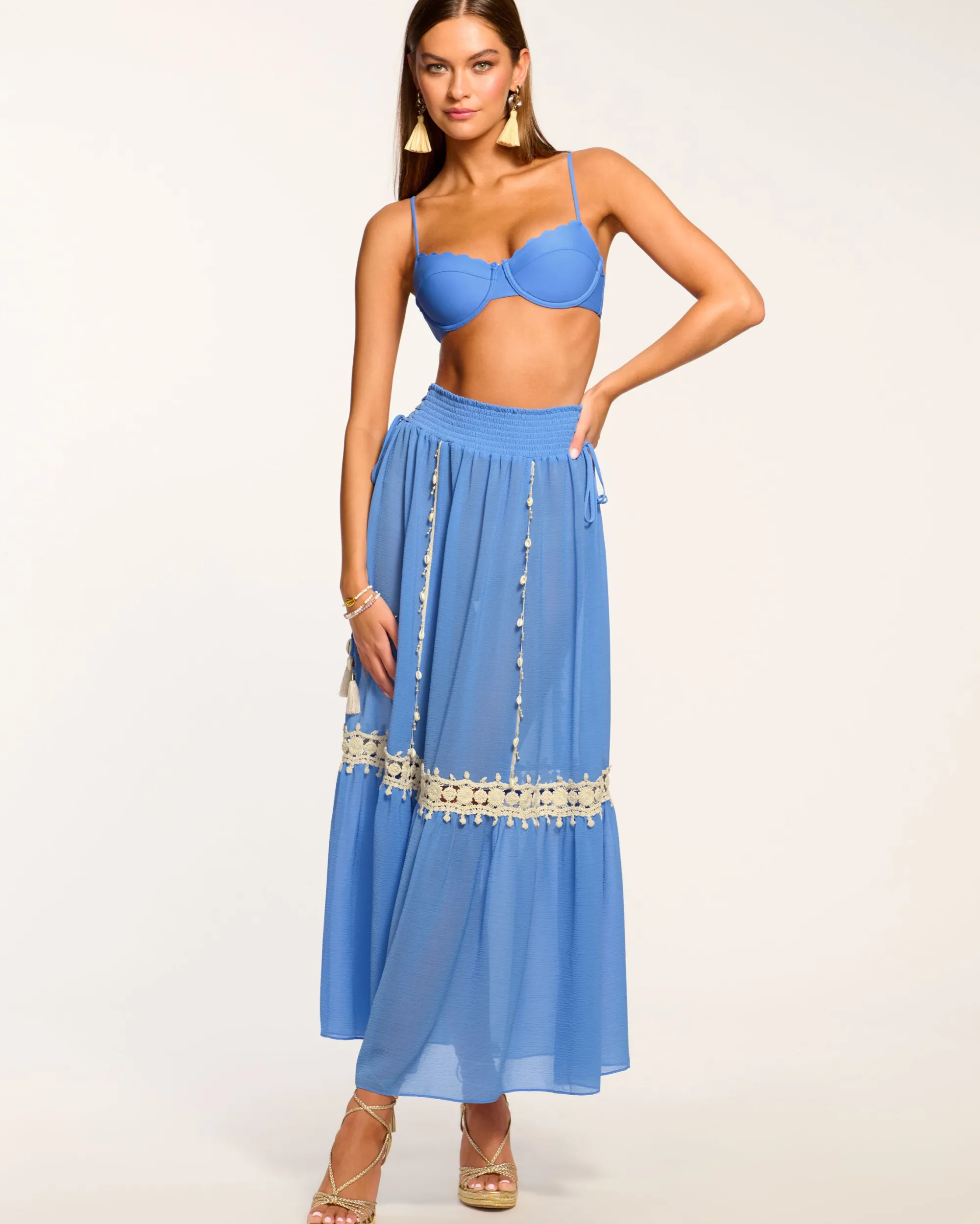 Fashion Ramy Brook Orlayne Coverup Skirt Sereneblue