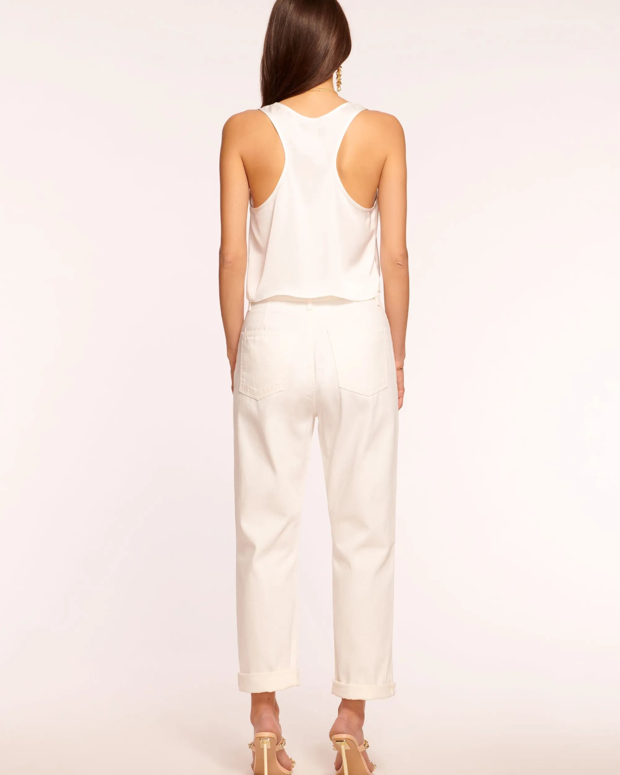 Hot Ramy Brook Pearle Cropped Straight Leg Jean White