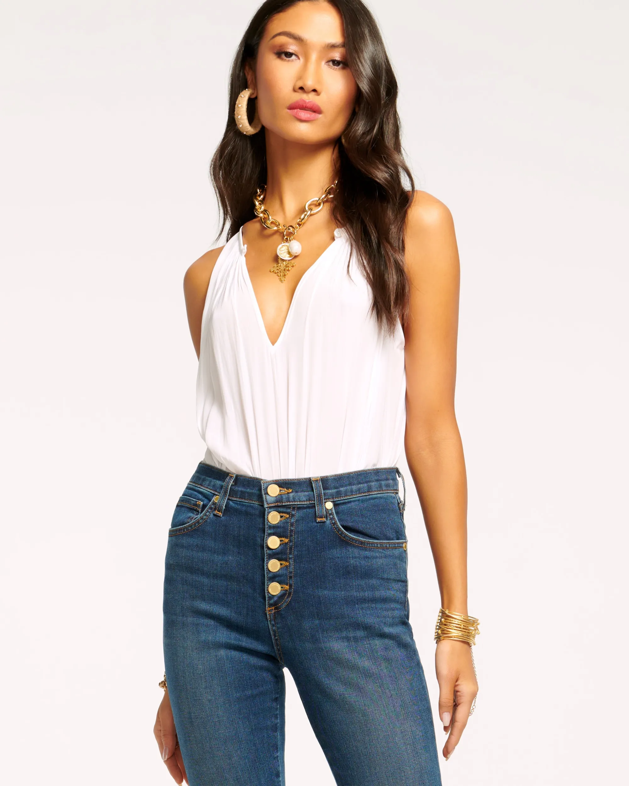 Fashion Ramy Brook Piper V-Neck Tank Top