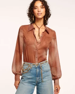 Hot Ramy Brook Polly Button Down Blouse Saddlegeo