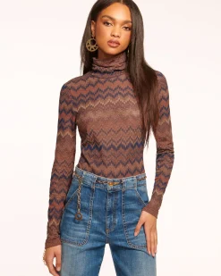 Best Ramy Brook Prudence Long Sleeve Turtleneck Top Saddlechevron