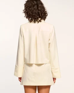 New Ramy Brook Shoshana Studded Ponte Jacket Whiteponte