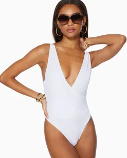 Fashion Ramy Brook Soren V-Neck One Piece Swimsuit