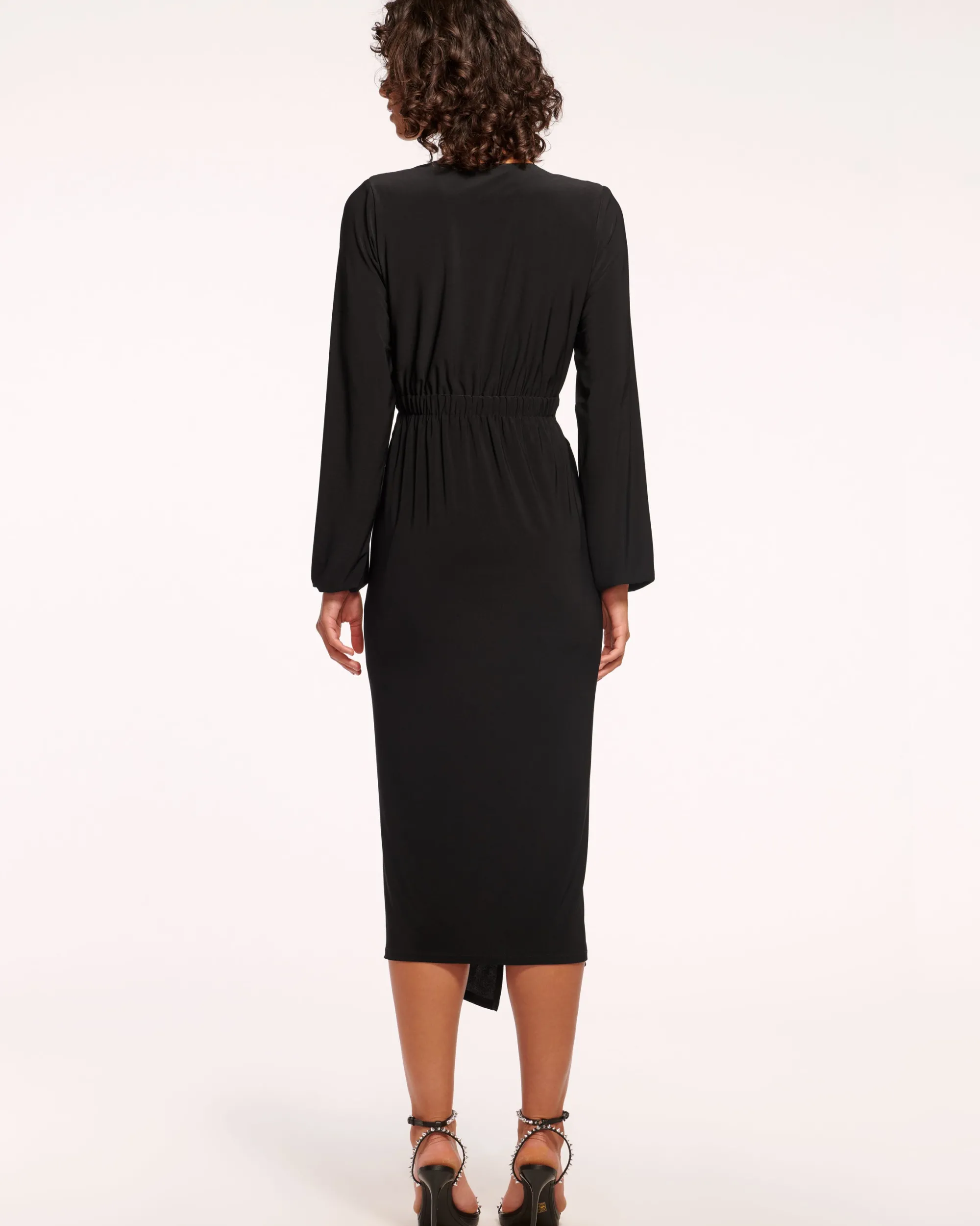 Hot Ramy Brook Sutton Jersey V-Neck Midi Dress Black