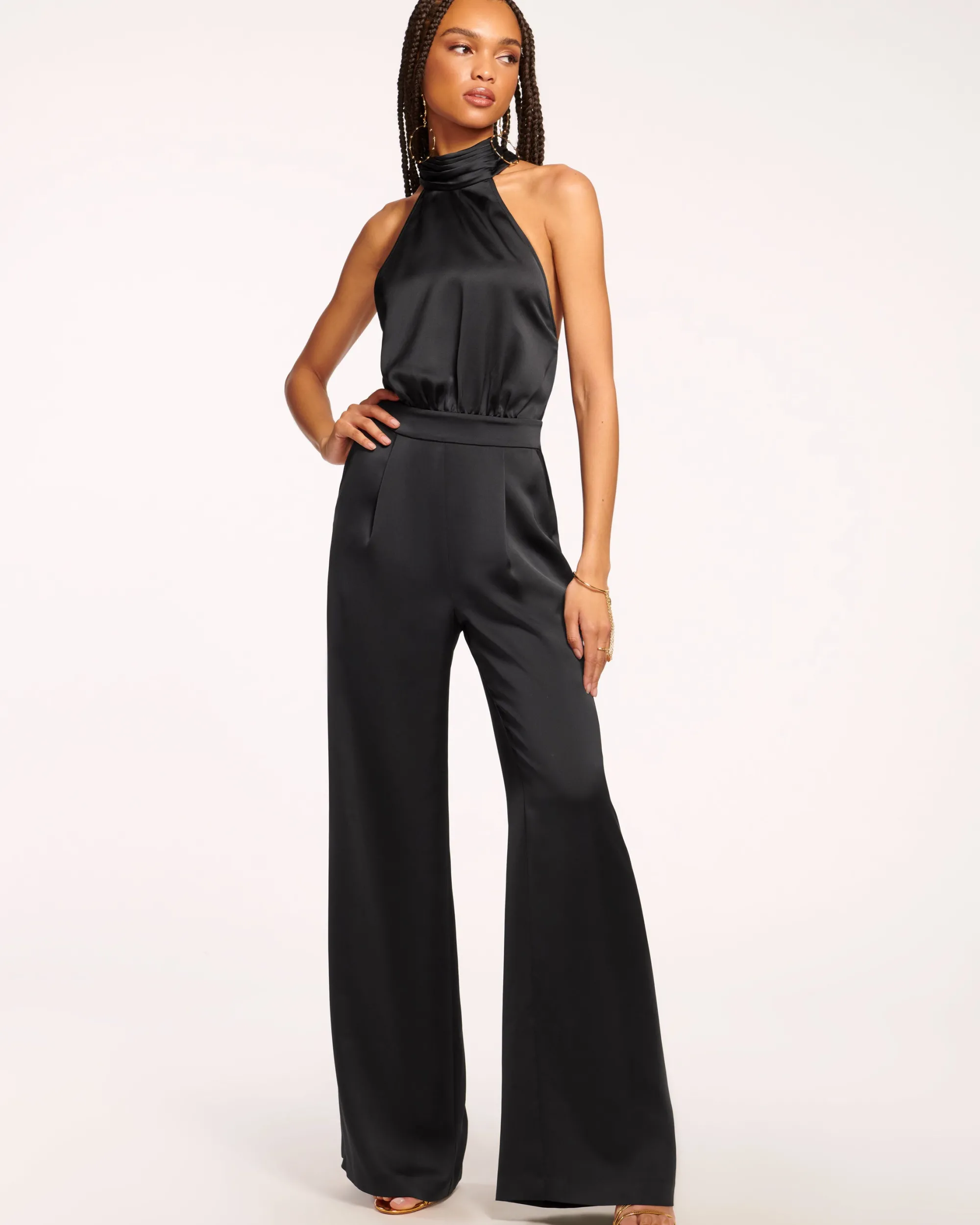 Discount Ramy Brook Tatiana Wide Leg Halter Jumpsuit Black