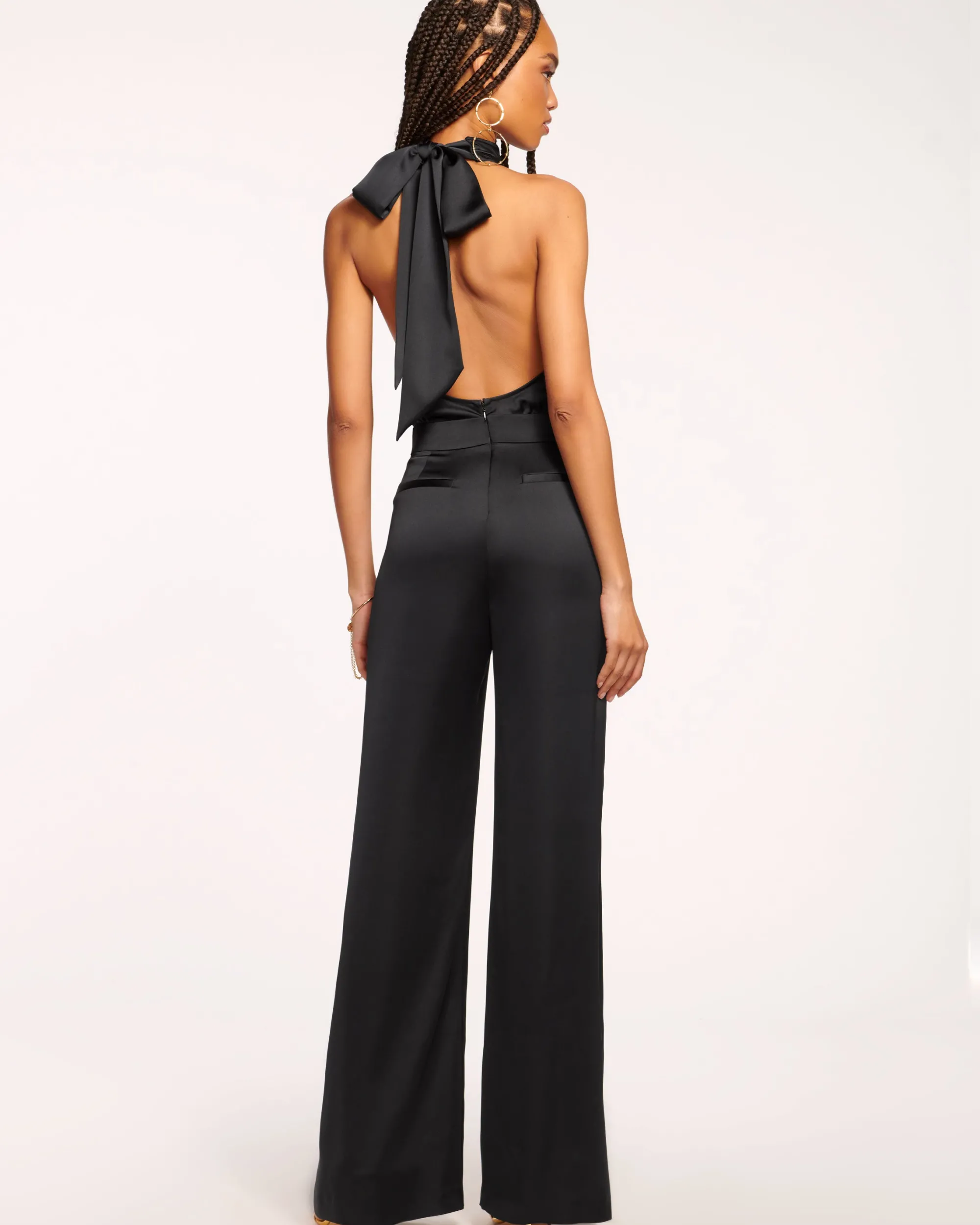Discount Ramy Brook Tatiana Wide Leg Halter Jumpsuit Black